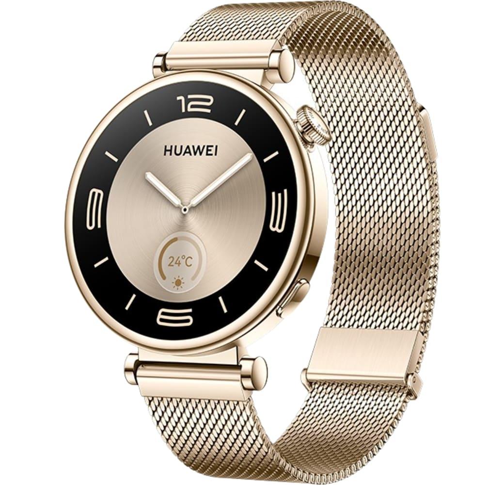 Gold Huawei Watch GT4 Smartwatch, Stainless Steel Case, 41mm.1