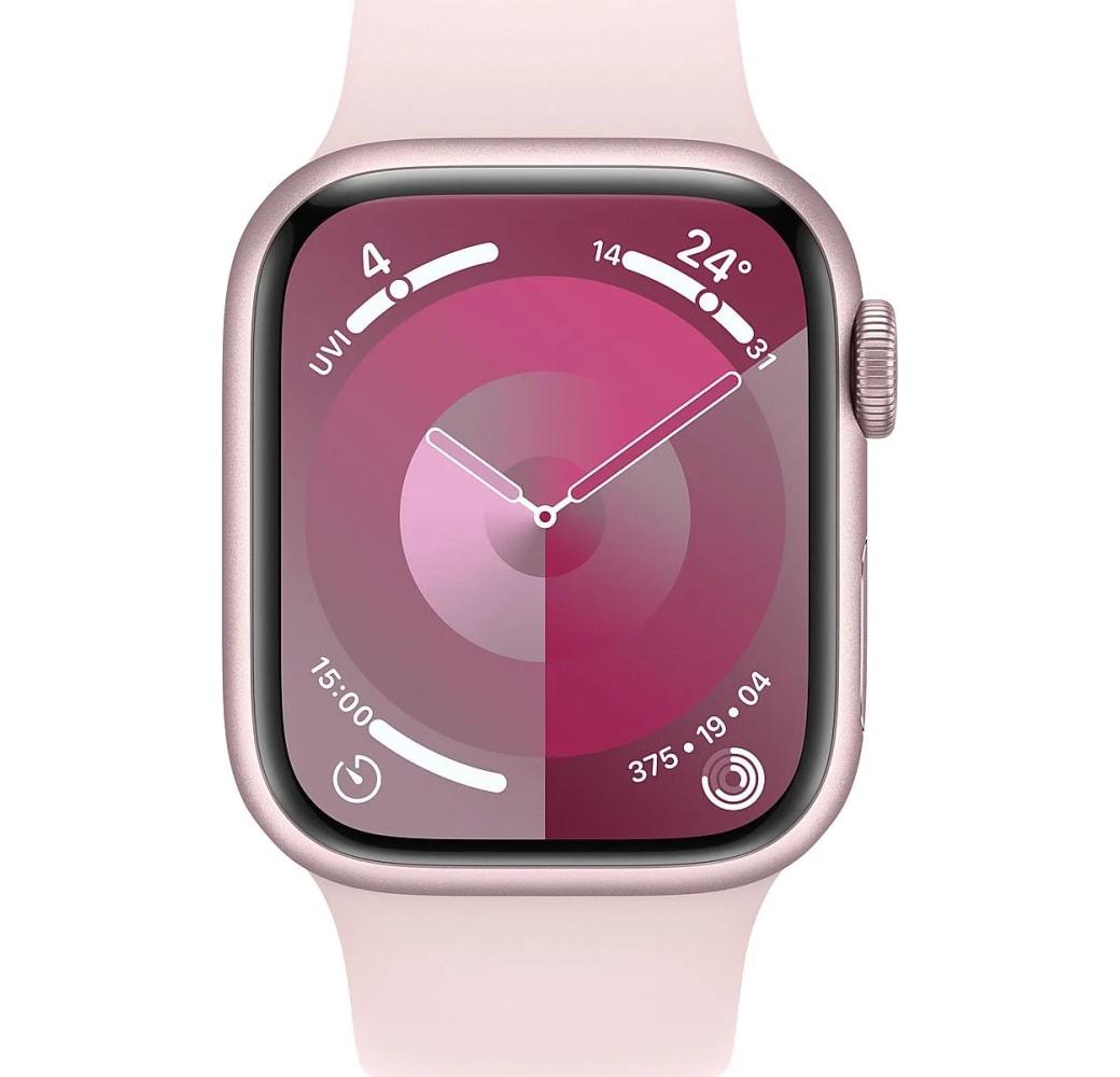 Lichtroze Apple Watch Series 9 GPS, aluminium behuizing, 45 mm.2