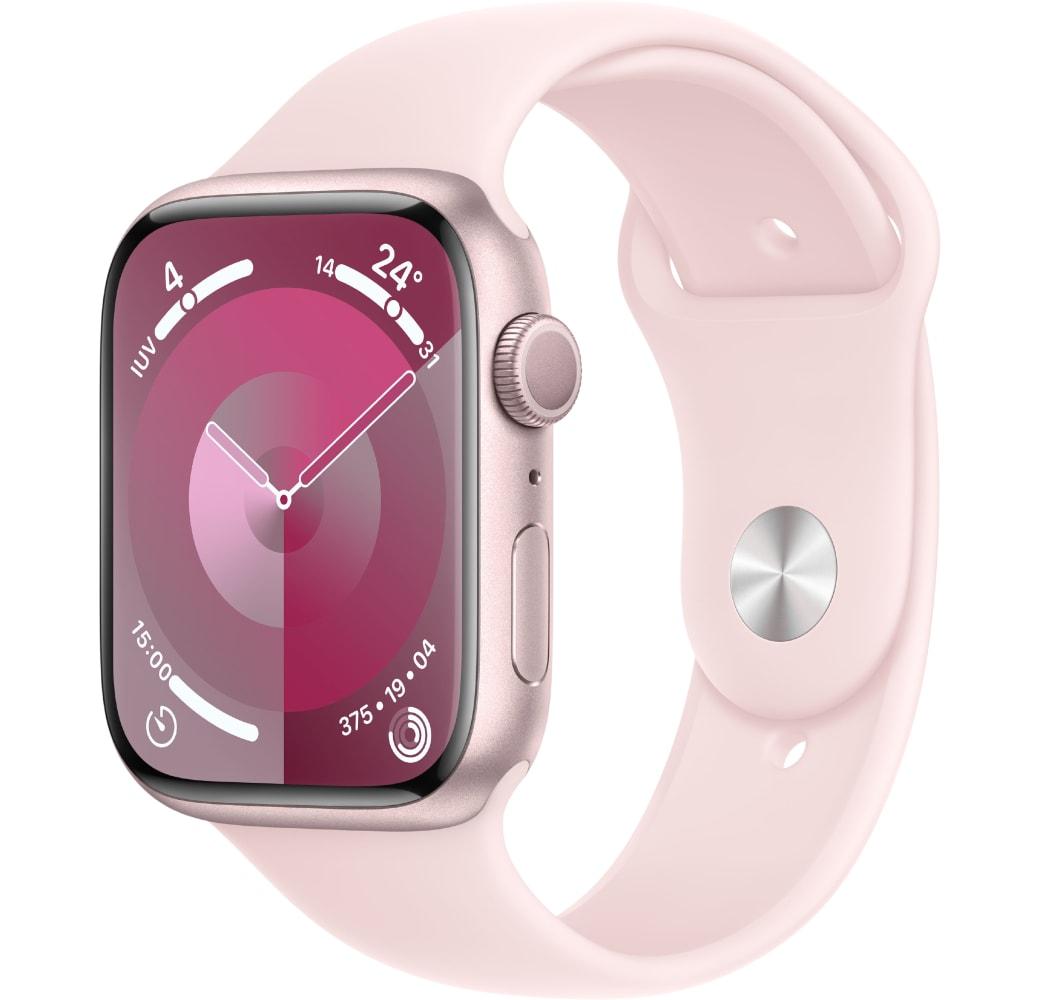 Lichtroze Apple Watch Series 9 GPS, aluminium behuizing, 45 mm.1