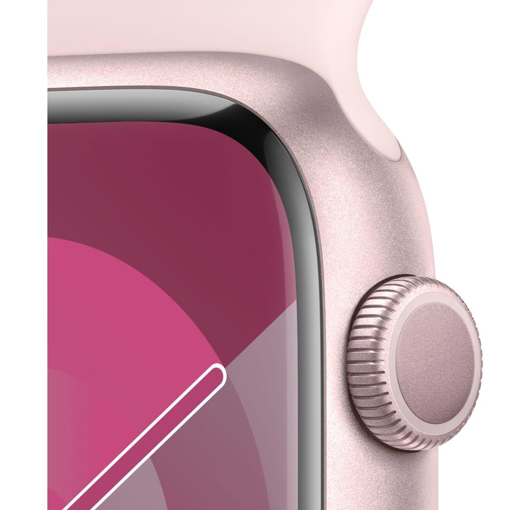 Lichtroze Apple Watch Series 9 GPS, aluminium behuizing, 45 mm.3
