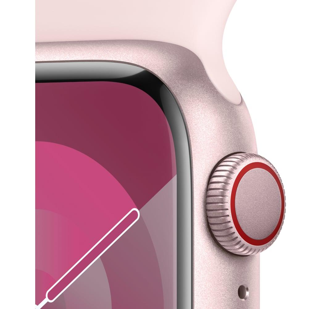 Lichtroze Apple Watch Series 9 GPS + mobiel, aluminium behuizing, 41 mm.3