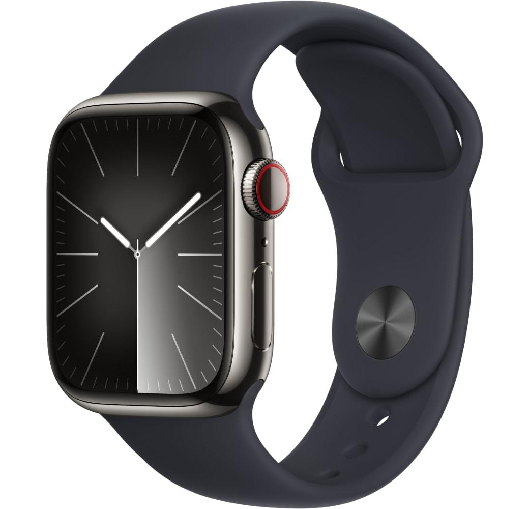 Middernacht Apple Watch Series 9 GPS + mobiel, roestvrijstalen behuizing, 41 mm.1