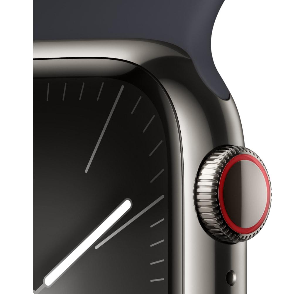 Middernacht Apple Watch Series 9 GPS + mobiel, roestvrijstalen behuizing, 41 mm.3