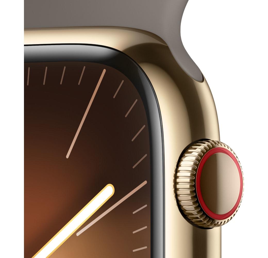 Clay Apple Watch Series 9 GPS + Cellular, Stainless Steel Case, 45mm.3