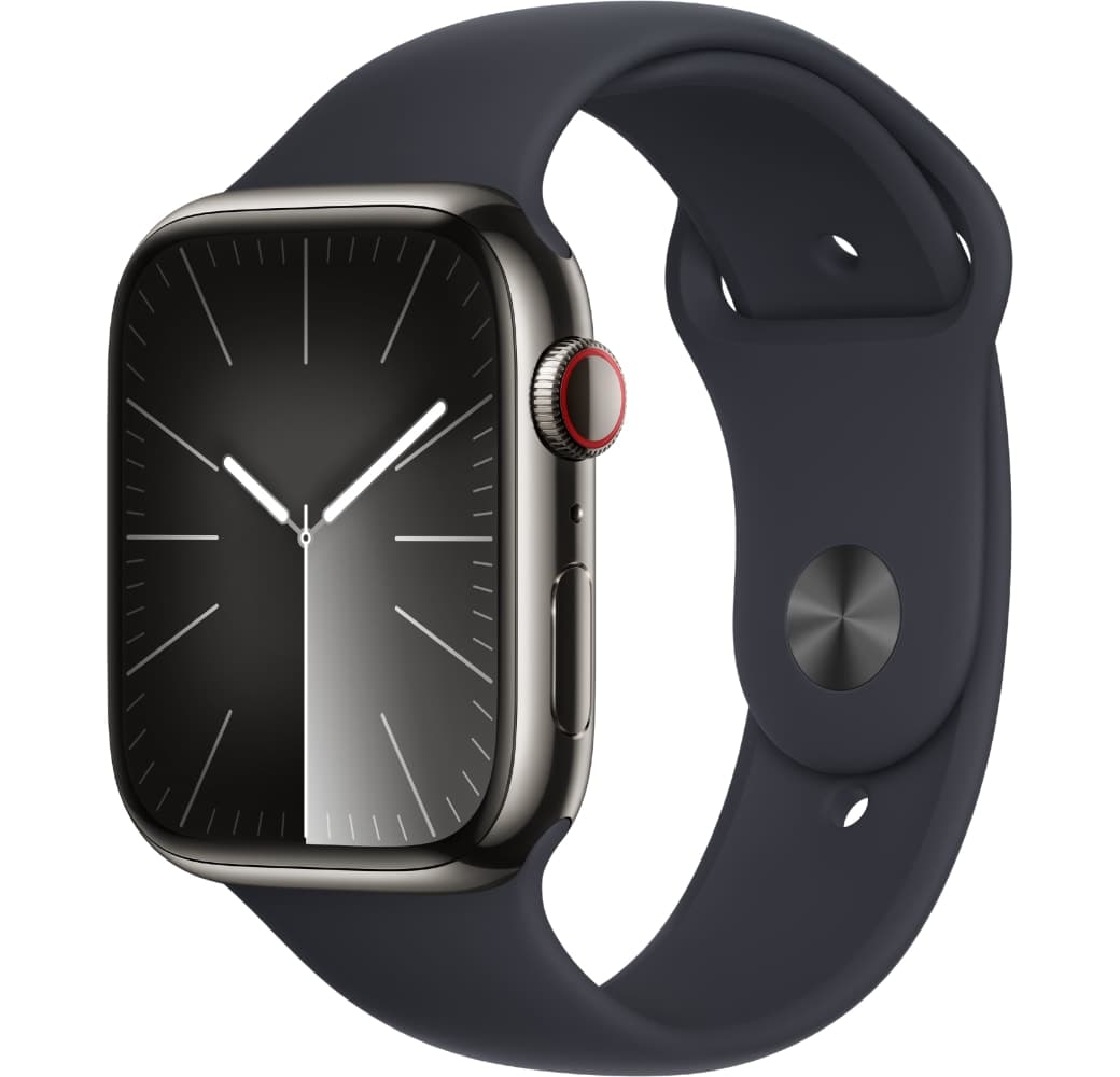 Middernacht Apple Watch Series 9 GPS + mobiel, roestvrijstalen behuizing, 45 mm.1