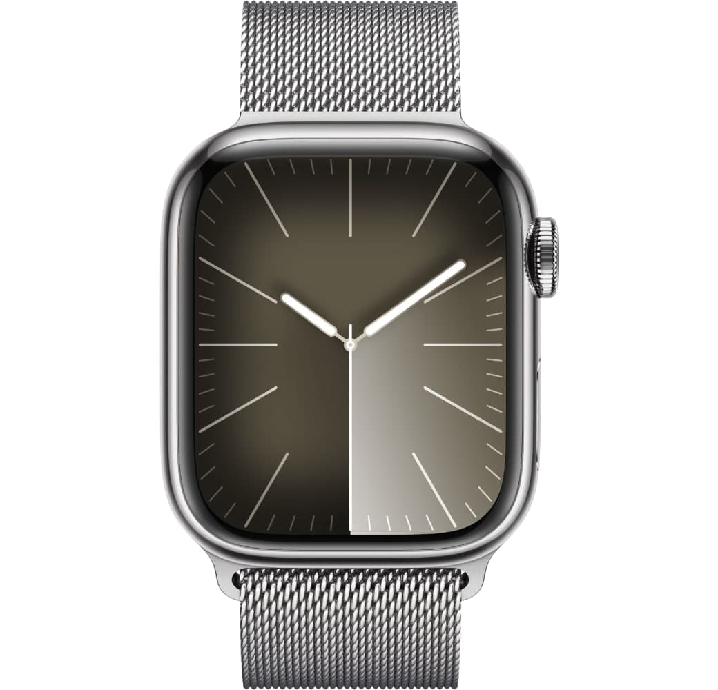 Silver Apple Watch Series 9 GPS + Cellular, Stainless Steel Case, 41mm.2