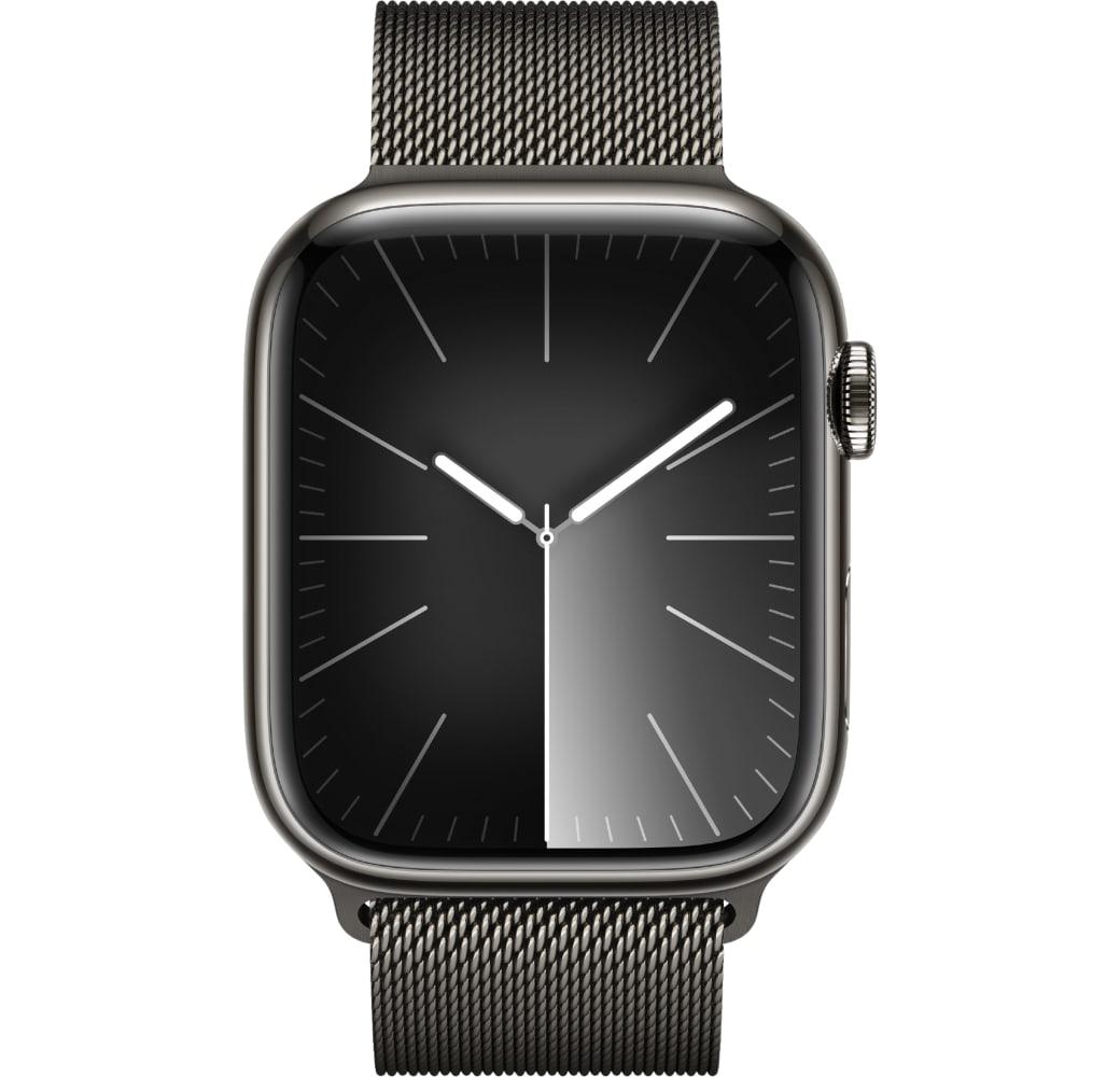 Schwarz Apple Watch Series 9 GPS + Cellular, Edelstahlgehäuse, 45 mm.2