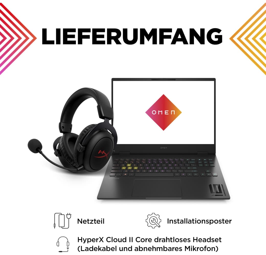 Schwarz HP Omen Transcend 16-u0077ng Gaming Notebook - Intel® Core™ i7-13700HX - 32GB - 1TB SSD - NVIDIA® GeForce® RTX 4070.5