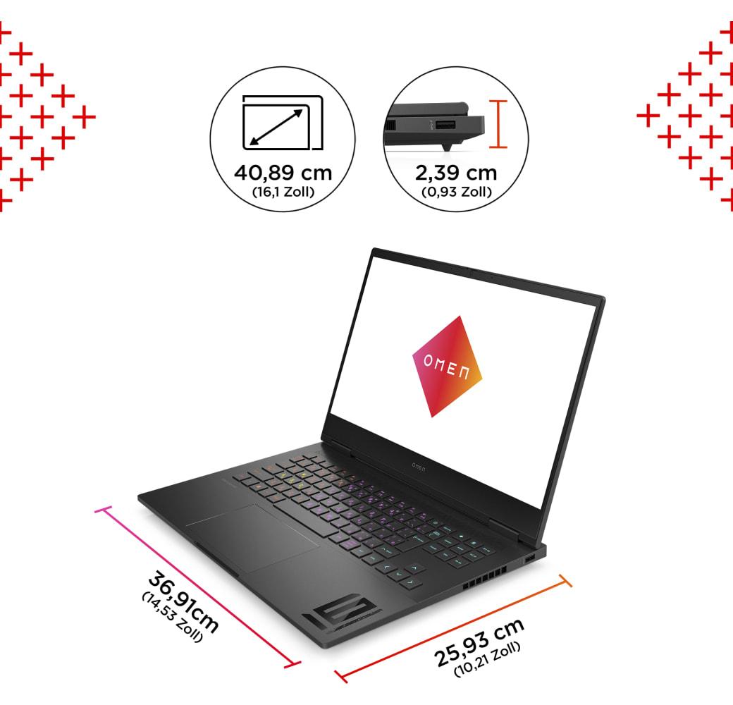 Schwarz HP Omen 16-xf0095ng Gaming Notebook - AMD Ryzen™ 9 7940HS - 16GB - 1TB SSD - NVIDIA® GeForce® RTX 4070.3