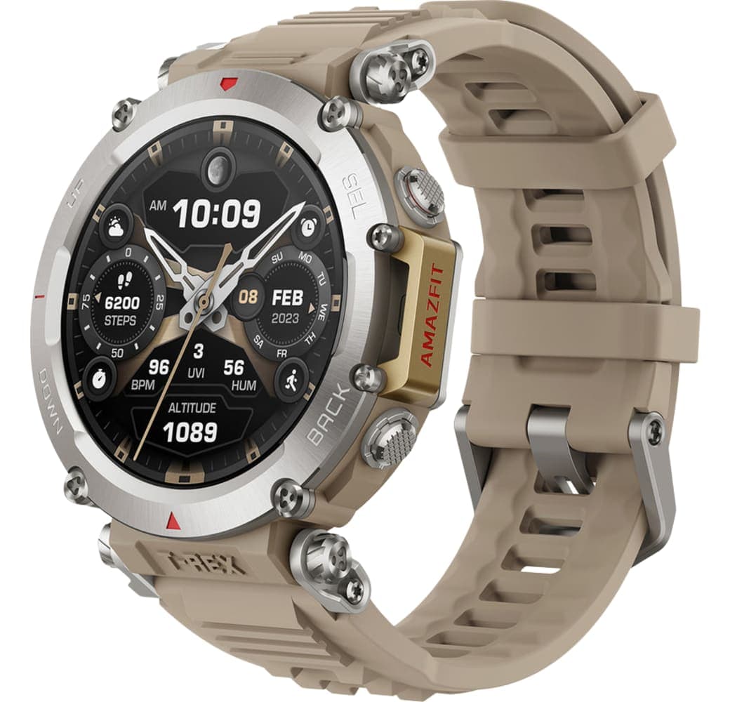 Sahara Amazfit T-Rex Ultra Smartwatch, Edelstahlgehäuse, 47 mm.1