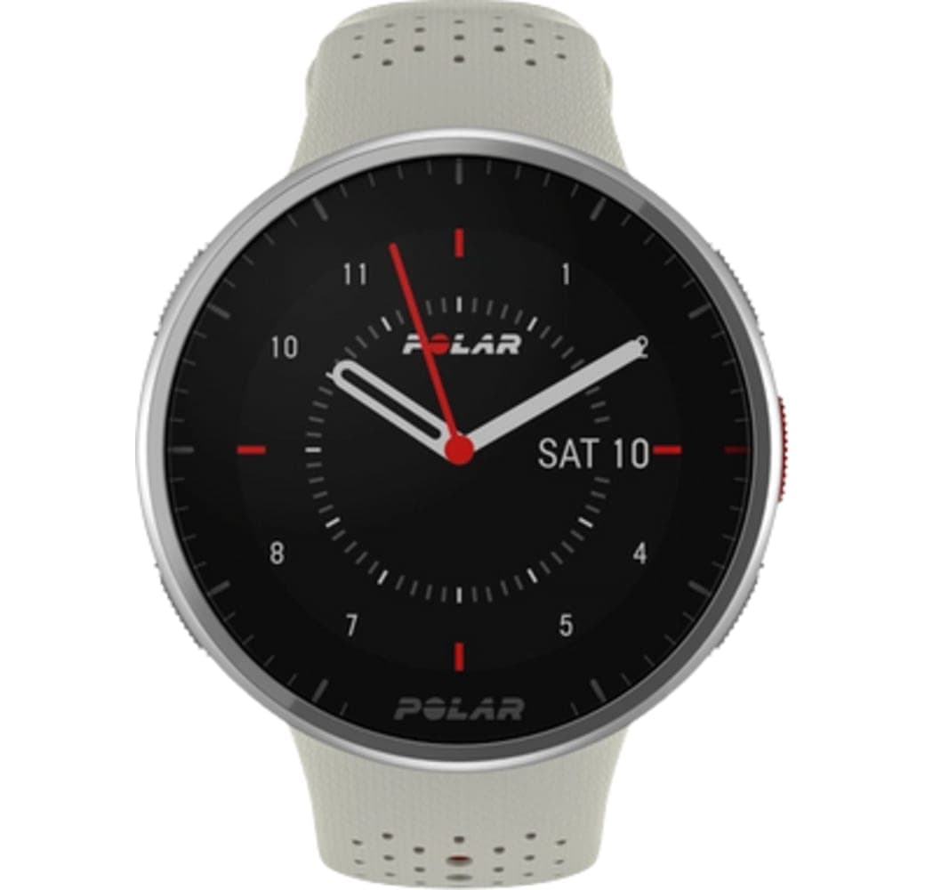 Snow White Polar Pacer Pro smartwatch, kunststof behuizing, 45 mm.2