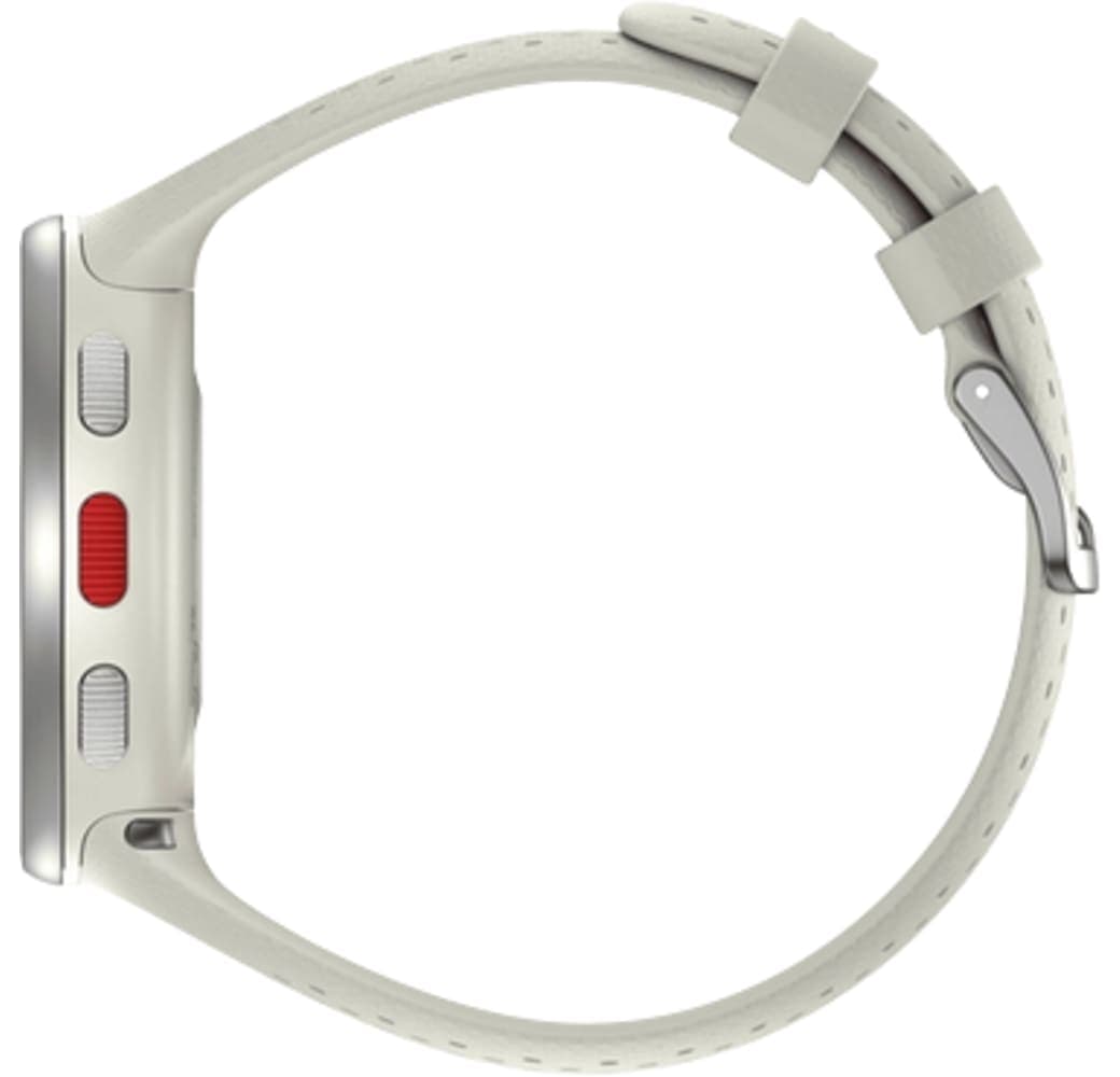 Snow White Polar Pacer Pro smartwatch, kunststof behuizing, 45 mm.3