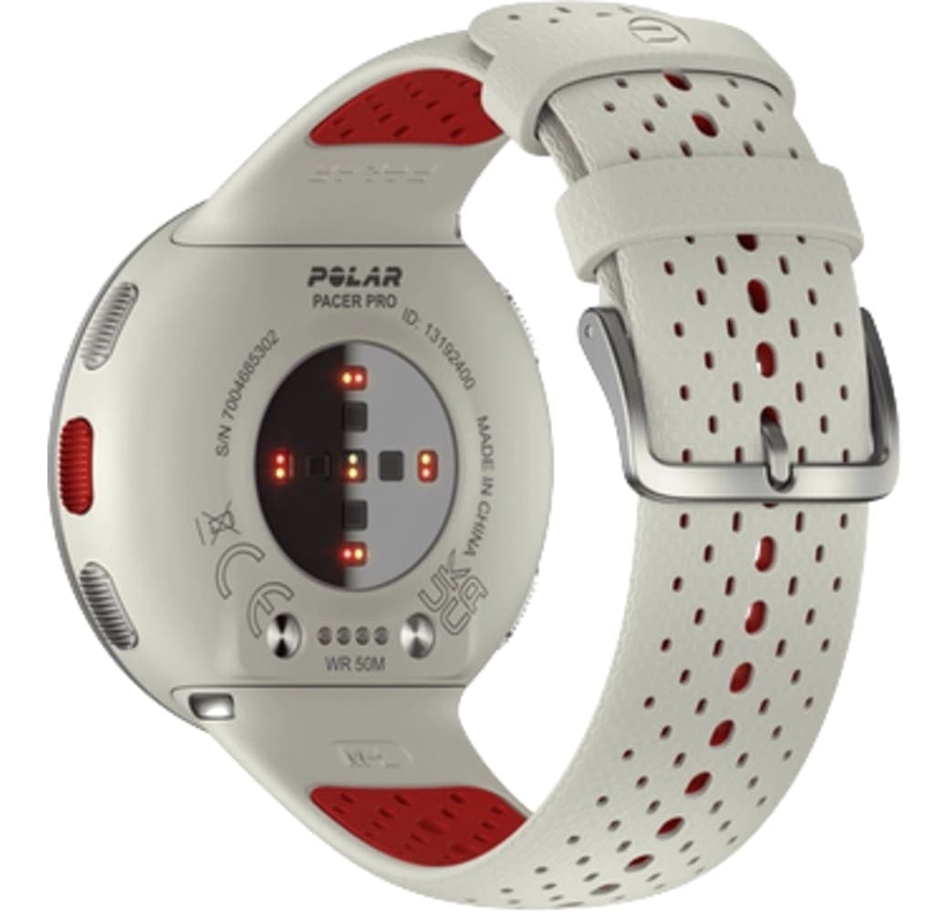 Snow White Polar Pacer Pro smartwatch, kunststof behuizing, 45 mm.4