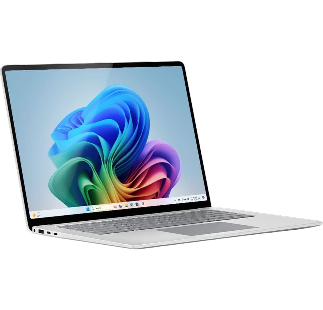 Platinum Microsoft Surface Laptop, Copilot+ PC – 7th Edition – 15” touchscreen – Snapdragon® X Elite – 16GB – 512GB SSD.2