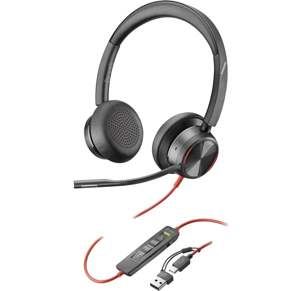 Black Poly Blackwire C8225 Stereo USB-C/A Office Headphones.1