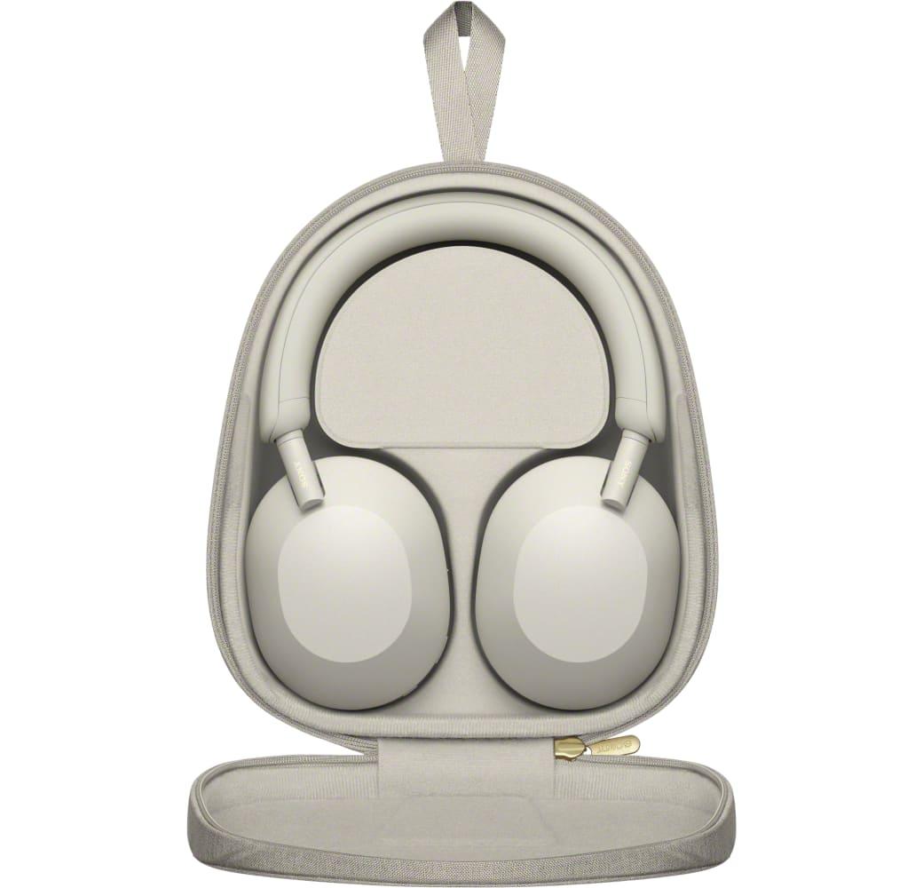 Silver Sony WH-1000 XM5 Noise-cancelling Over-ear Bluetooth headphones.6