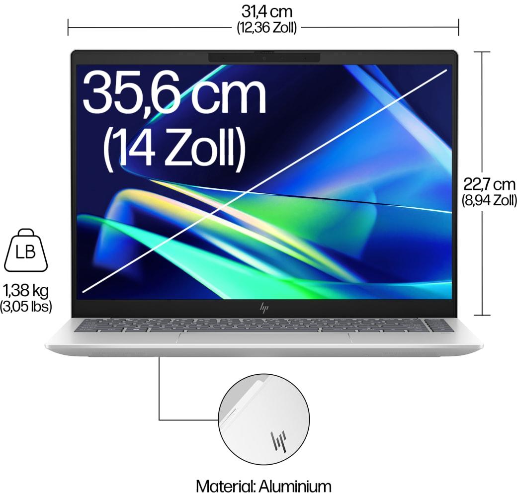 Black HP Pavilion Plus 14-ey0050ng Notebook - AMD Ryzen™ 5 7540U - 16GB - 1TB SSD - AMD Radeon™ Graphics.6