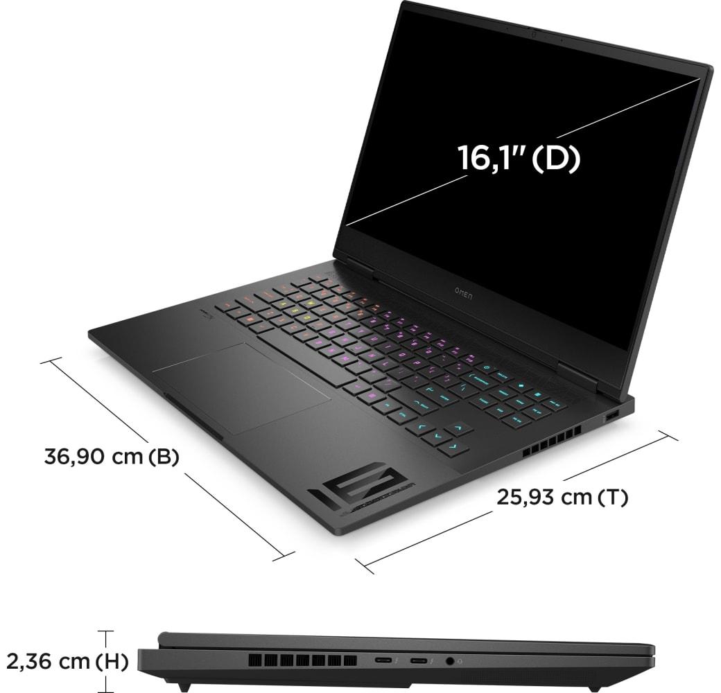 Schatten schwarz HP Omen 16-wf1077ng Gaming Notebook - Intel® Core™ i7-14700HX - 32GB - 1TB SSD - NVIDIA® GeForce® RTX 4070.7