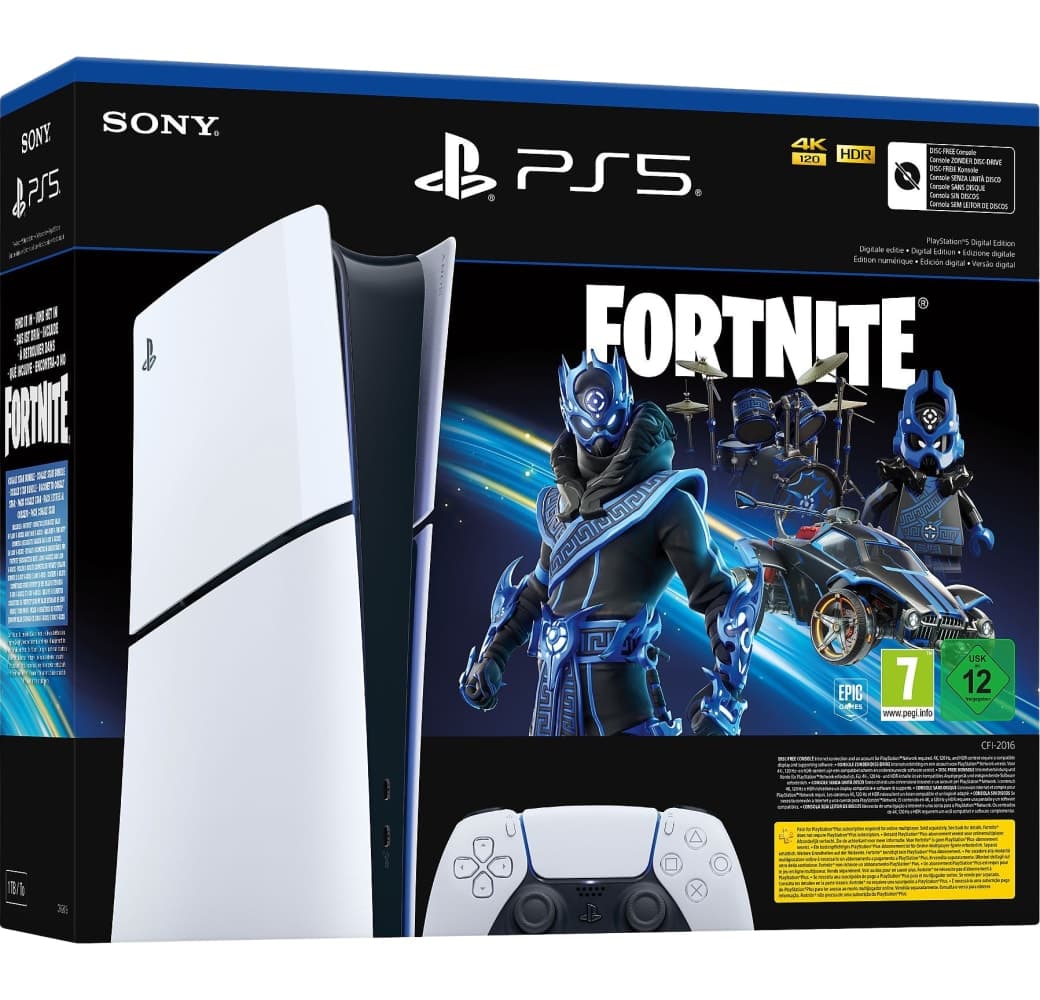 White Sony PlayStation 5 Slim Digital Console Fortnite Bundle.3