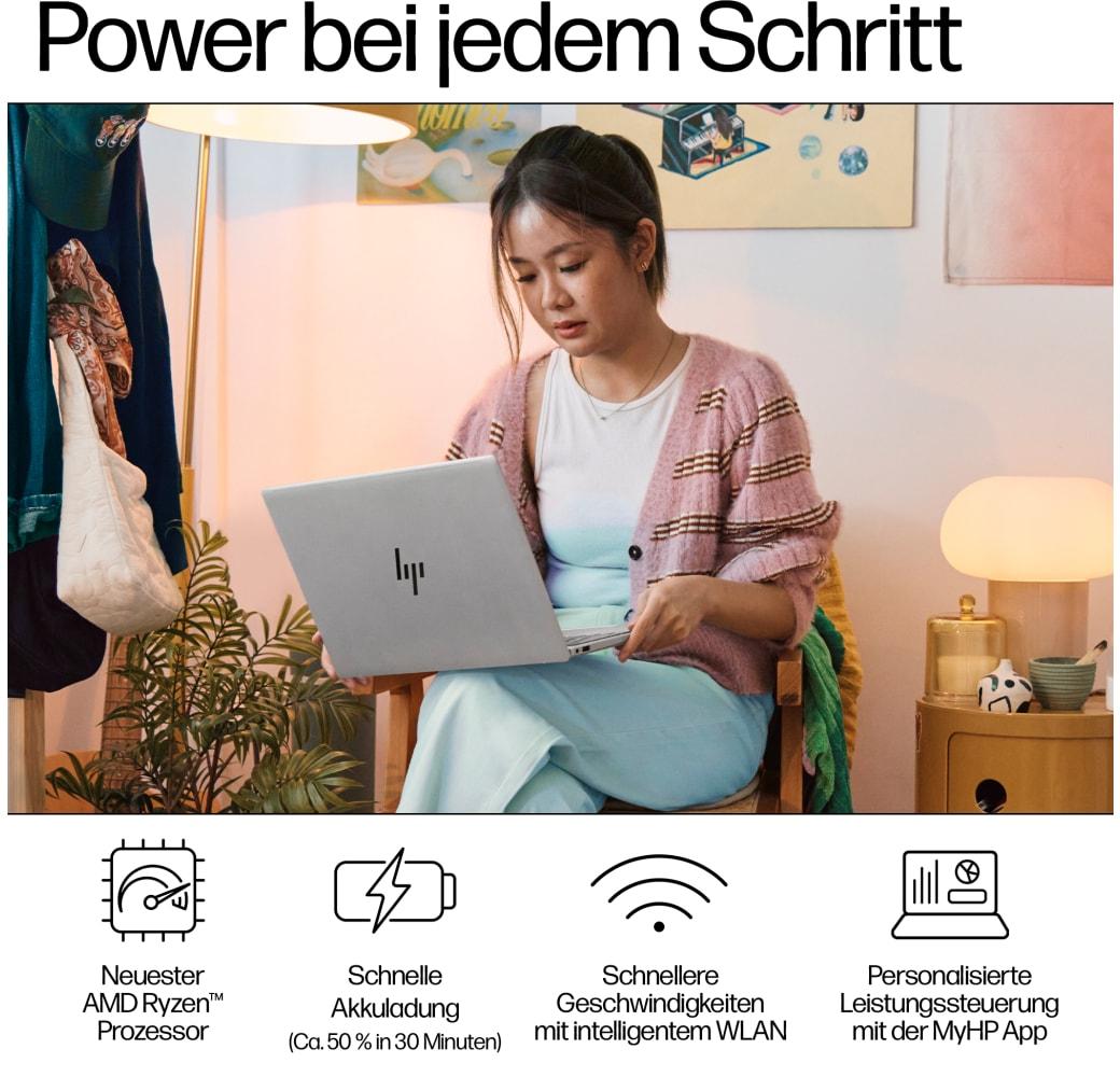 Black HP Pavilion Plus 14-ey0050ng Notebook - AMD Ryzen™ 5 7540U - 16GB - 1TB SSD - AMD Radeon™ Graphics.10