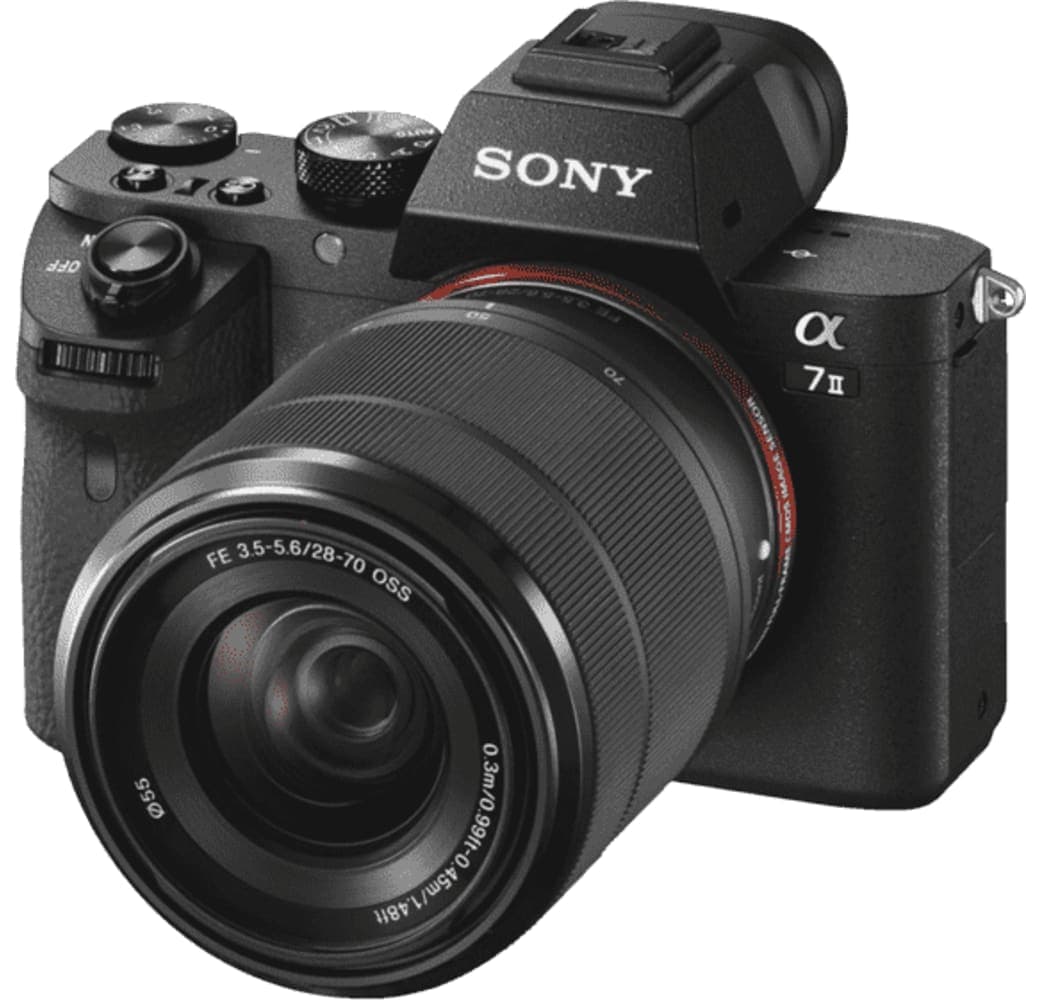 Schwarz Sony Alpha 7 II Systemkamera, mit Objektiv FE 28-70 mm f/3.5–5.6 OSS.1