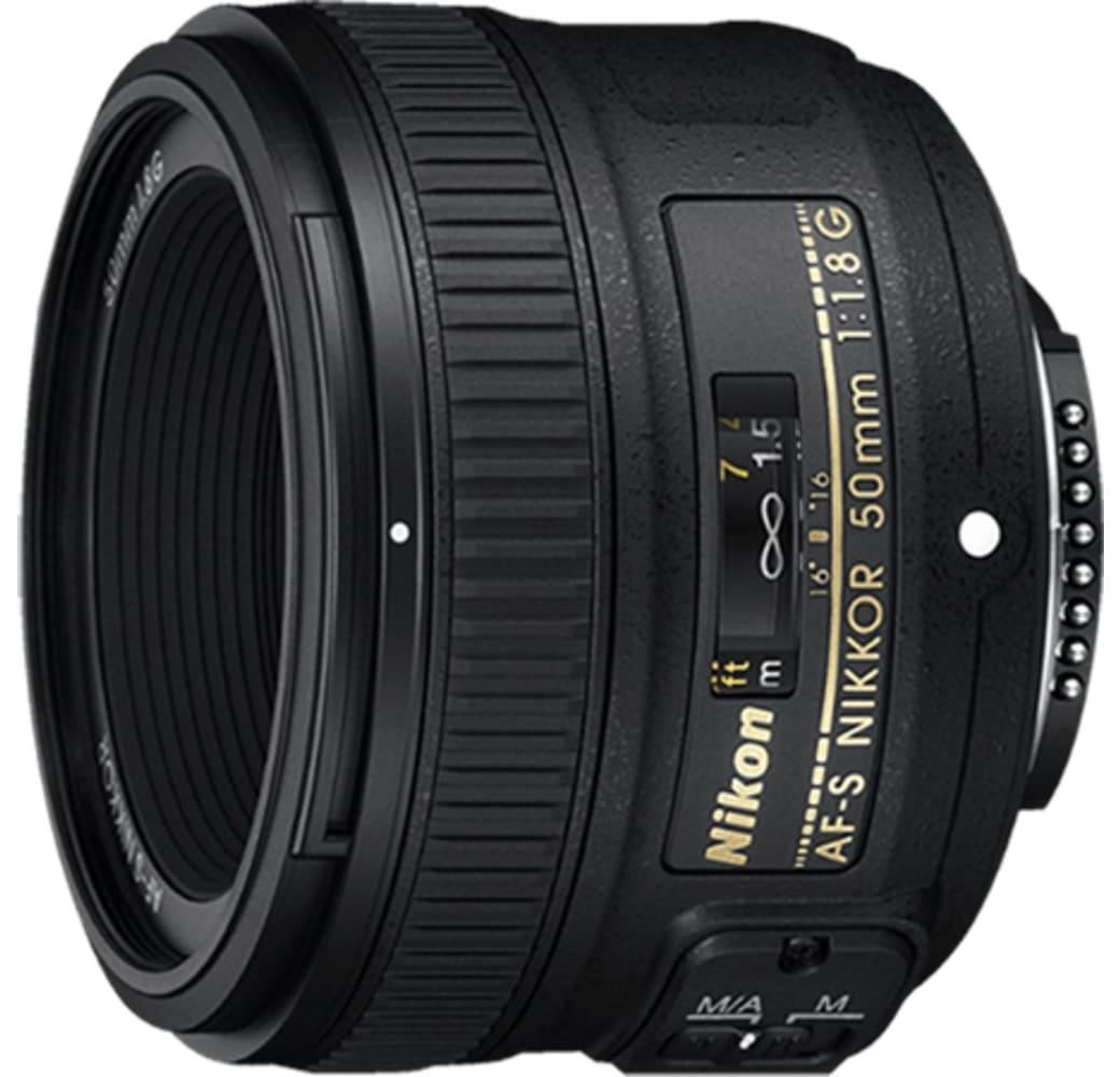 Blanco Nikon AF-S 50 NIKKOR f/1.8 Lente.1