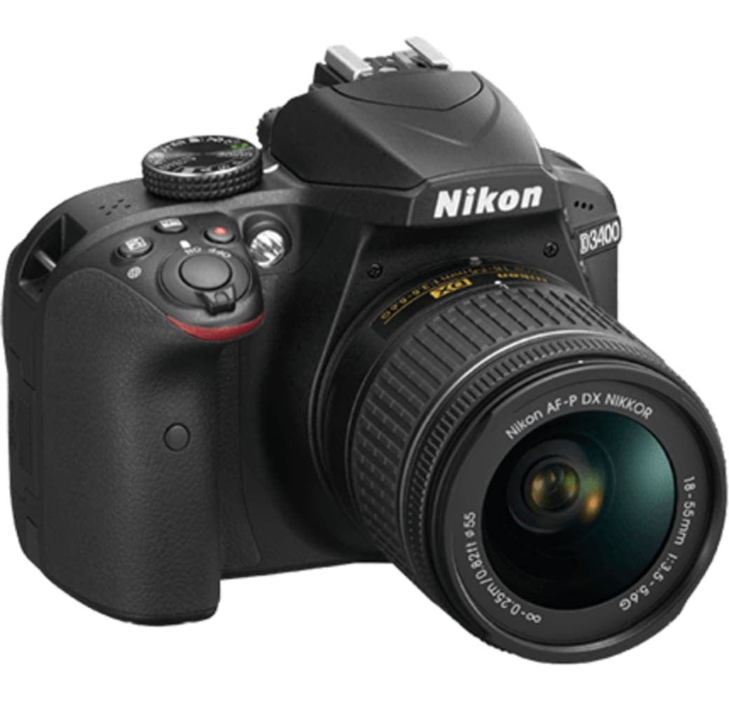 Schwarz Nikon D3400 AF-P 18-55mm f/3.5-5.6 + Case + 16GB Memory Card.1