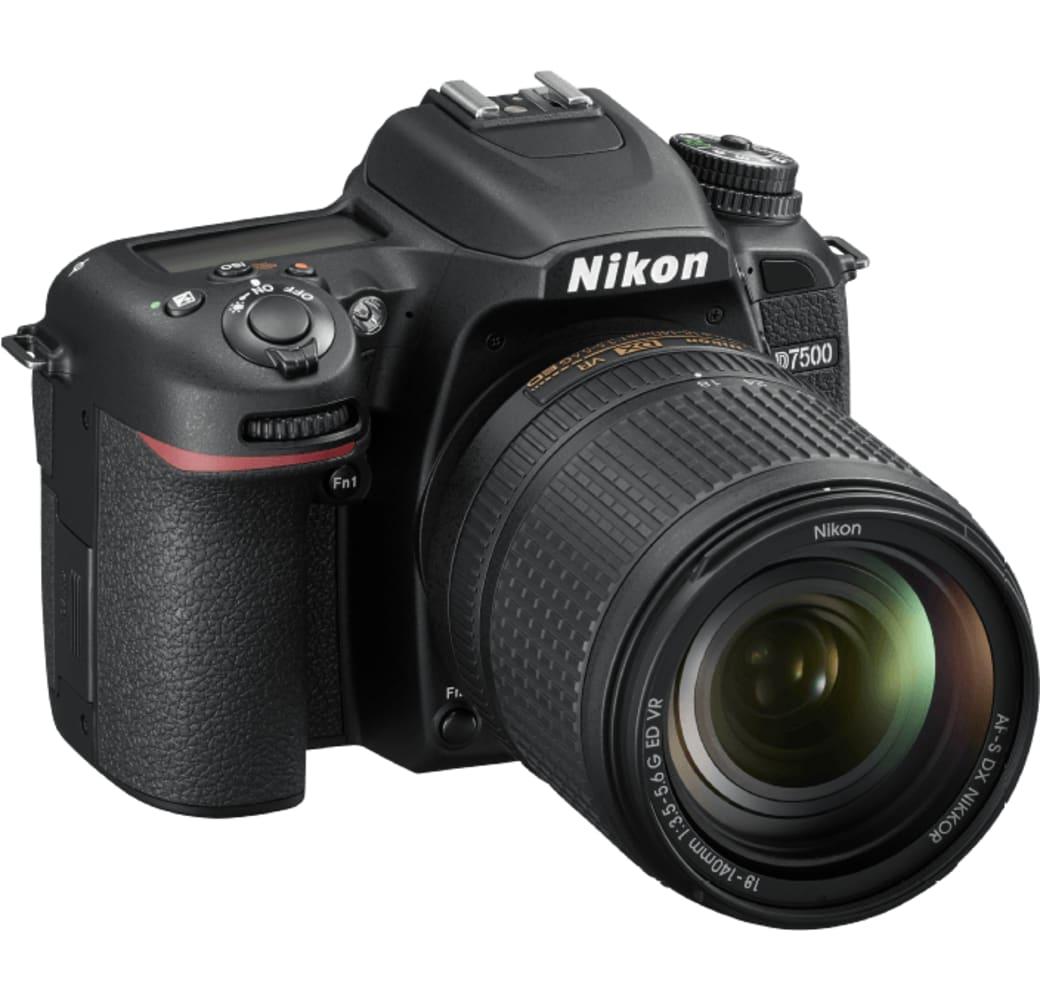 Schwarz Nikon D7500 Systemkamera, mit Objektiv Nikon AF-S DX 18-140mm f/3.5-5.6G ED VR.5