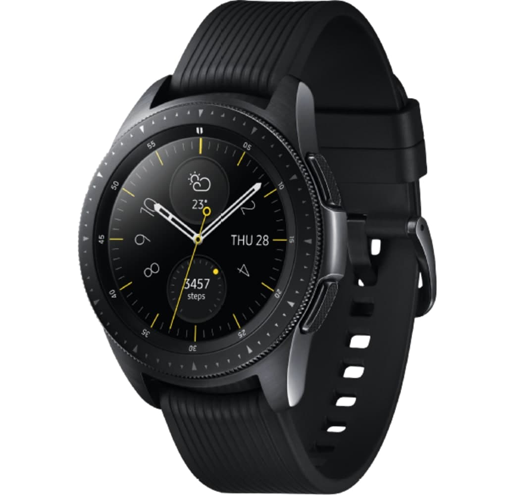 Schwarz Samsung Galaxy Watch, 42mm Stainless steel case, Silicone band.2