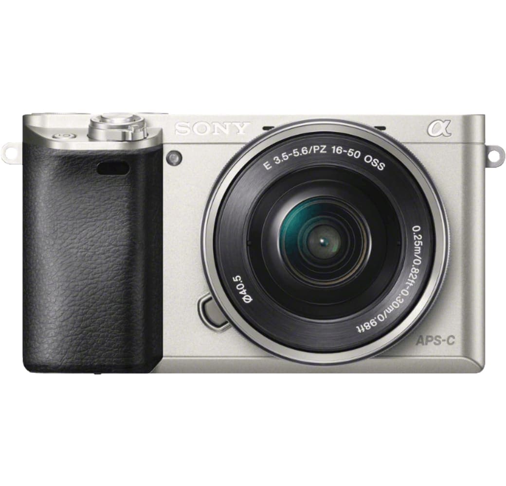 Silber Sony Alpha 6000 Systemkamera, mit Objektiv E PZ 16-50 mm f/3.5-5.6 OSS.1