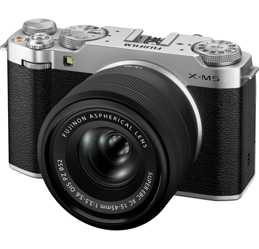 Zilver Fujifilm X-M5 Systeemcamera, met lens XC15-45mm f/3.5-5.6 OIS PZ.1