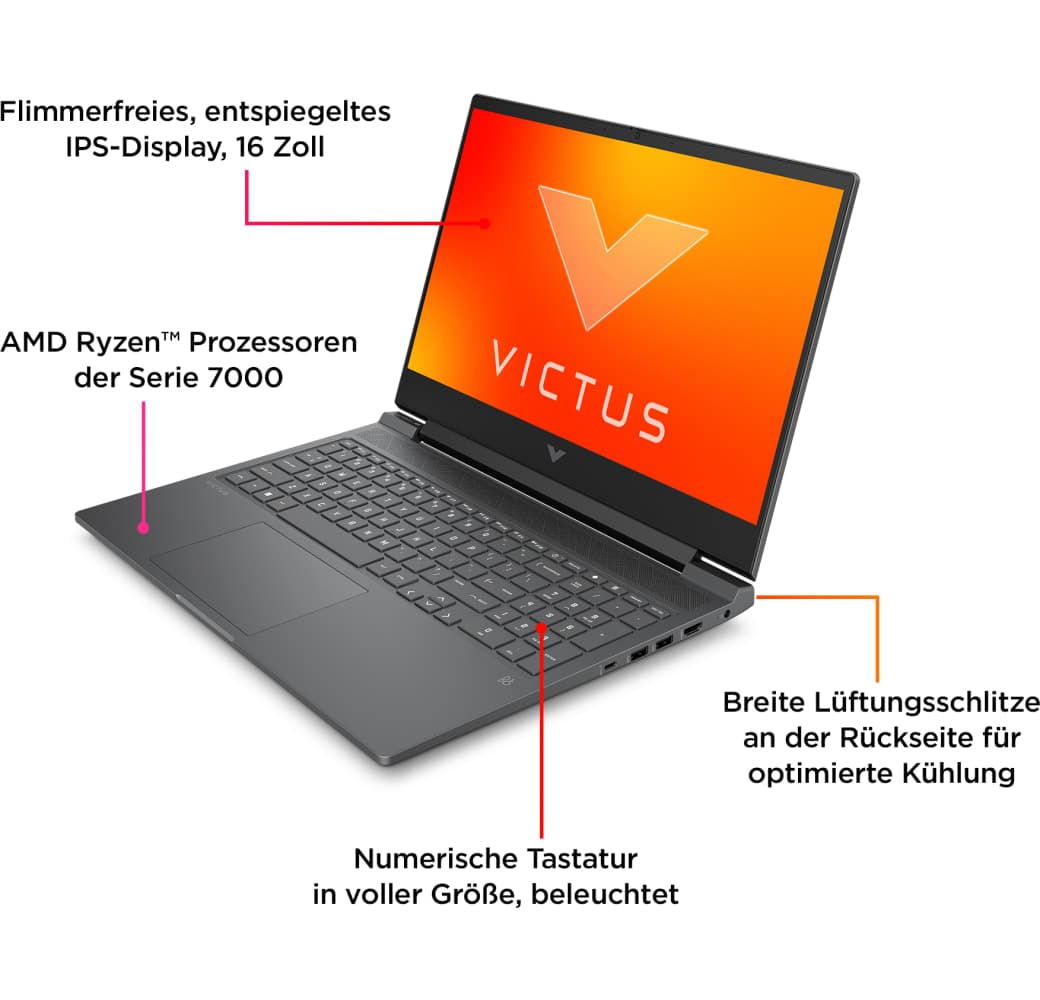 Mica Silver HP Victus 16-r1000ng Gaming Portátil - Intel® Core™ i7-14650HX - 16GB - 1TB SSD - NVIDIA® GeForce® RTX 4060.9