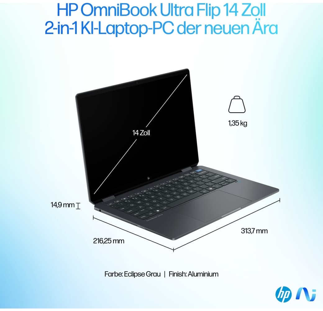 Grau HP OmniBook Ultra Flip 14-fh0091ng Notebook - Intel® Core™ Ultra 9-288V - 32GB - 1TB SSD - Intel® Intel Arc Graphics.6