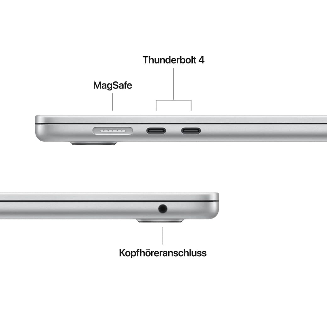 Silber Apple MacBook Air 15" Laptop - Apple M4 - 16 GB - 256 GB SSD - Integrierte 10-Kern-GPU von Apple - Deutsch (QWERTZ).4