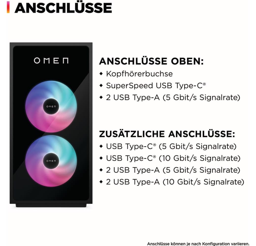 Schwarz HP OMEN 35L GT16-0064ng Gaming Desktop - Intel® Core™ Ultra 7-265F - 32GB - 1TB SSD - NVIDIA® GeForce® RTX™ 5070.10