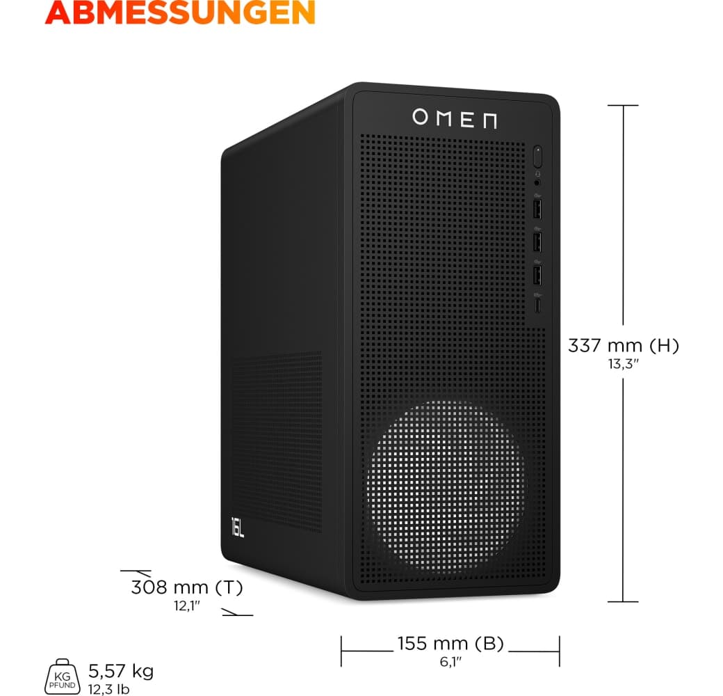 Zwart HP OMEN 16L TG03-0278ng Gaming Desktop - Intel® Core™ i7-14700 - 32GB - 1TB SSD - NVIDIA® GeForce® RTX™ 5060 Ti.5