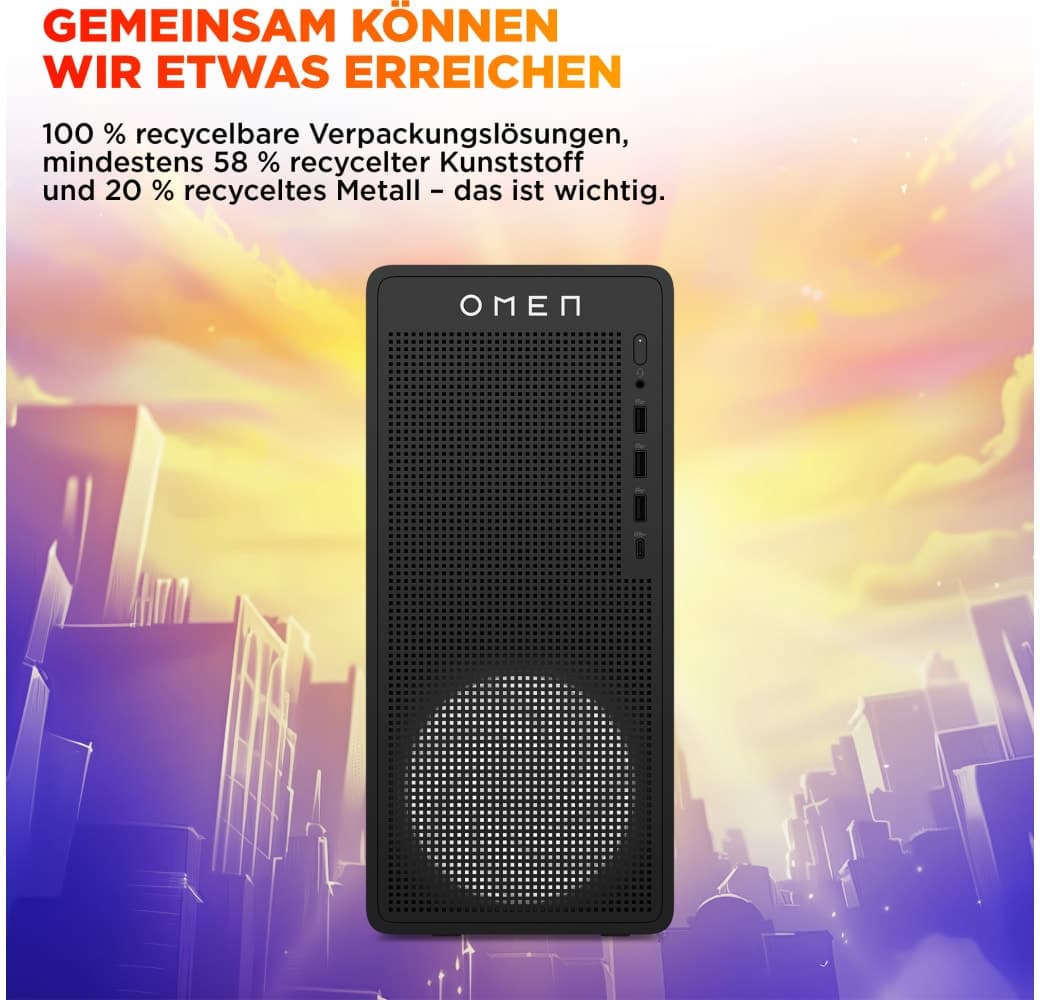 Zwart HP OMEN 16L TG03-0278ng Gaming Desktop - Intel® Core™ i7-14700 - 32GB - 1TB SSD - NVIDIA® GeForce® RTX™ 5060 Ti.9