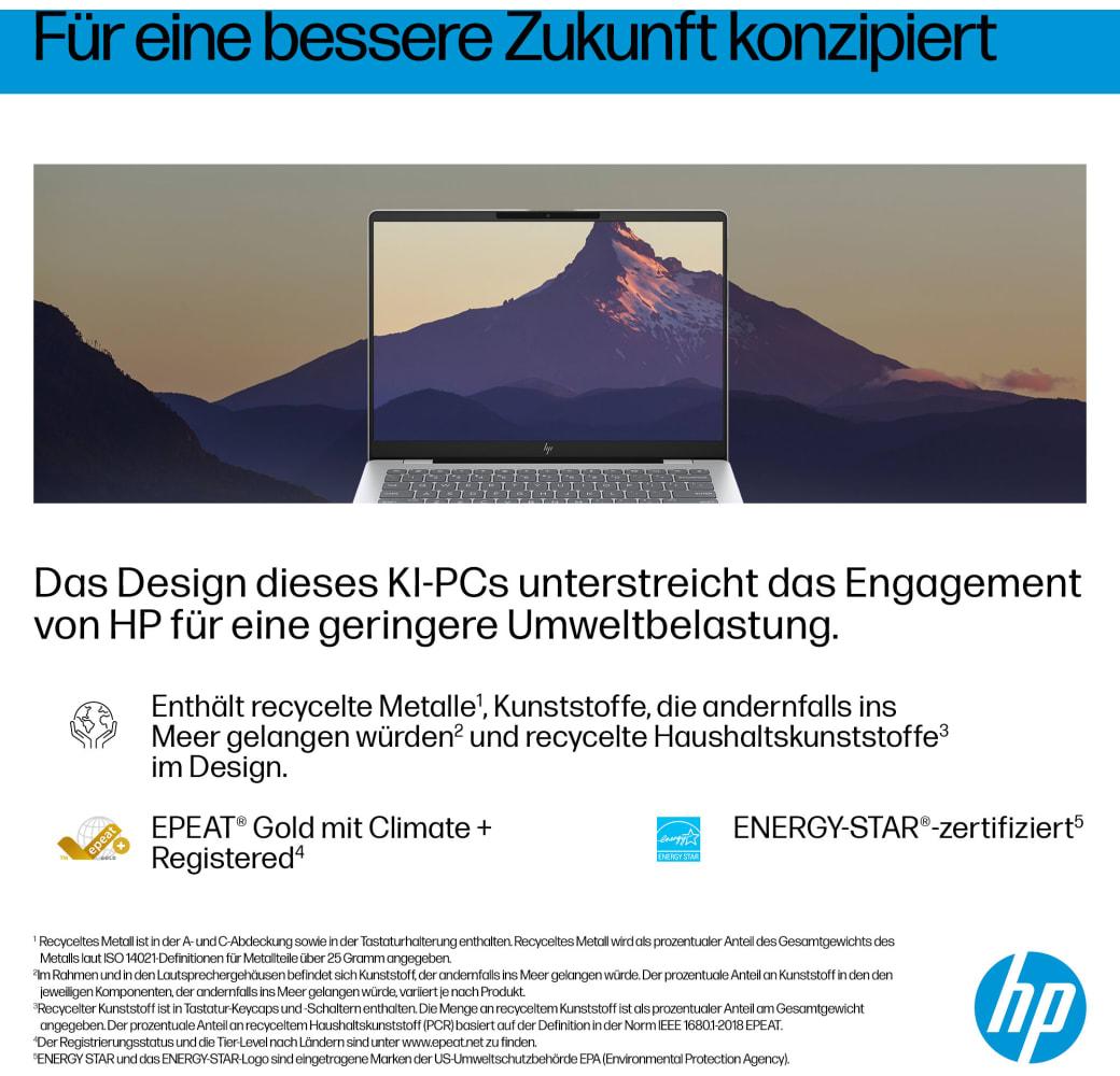 Gletschersilber HP OmniBook 7 14-fr0076ng Notebook - Intel® Core™ Ultra 7-255H - 32GB - 1TB SSD - Intel® Intel Arc Graphics.7
