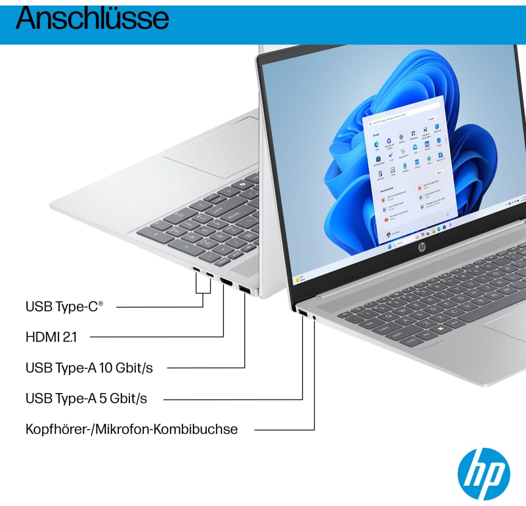 Gletschersilber HP OmniBook 5 16-af1055ng Notebook - Intel® Core™ Ultra 5-225U - 16GB - 512GB SSD - Intel® Intel Graphics.8