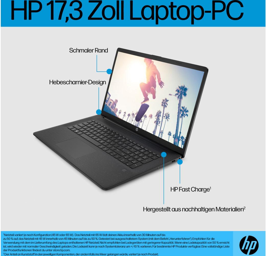 Tiefschwarz HP 17-cp3072ng Notebook - AMD Ryzen™ 7 7730U - 16GB - 512GB SSD - AMD AMD Radeon Graphics.7