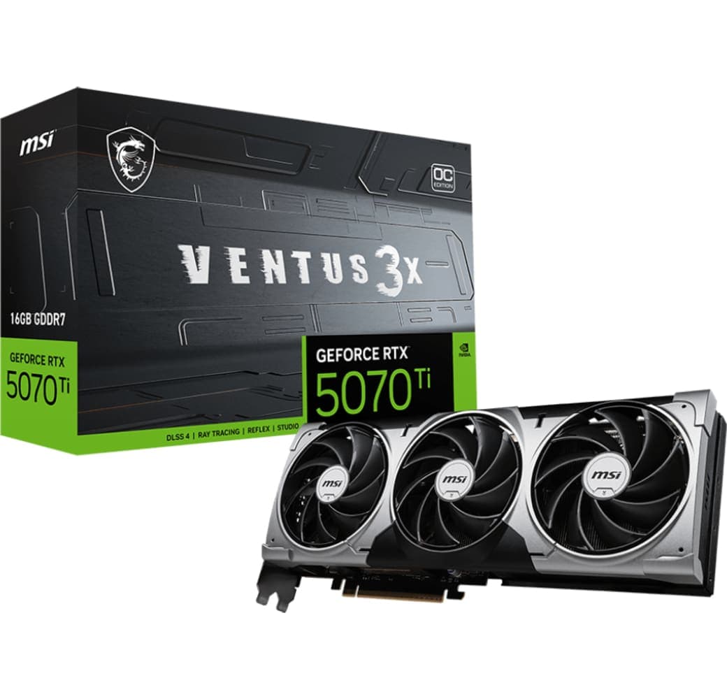 Black MSI MSI GeForce RTX 5070 Ti 16G VENTUS 3X OC Graphics Card.1