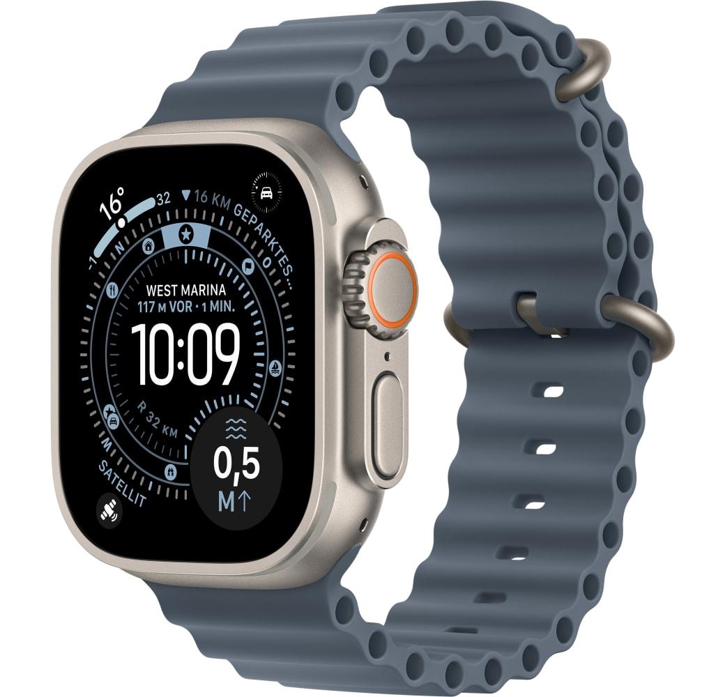 Maritimblau Apple Watch Ultra 3 GPS + Cellular, Titangehäuse, Ocean Band, 49 mm.1