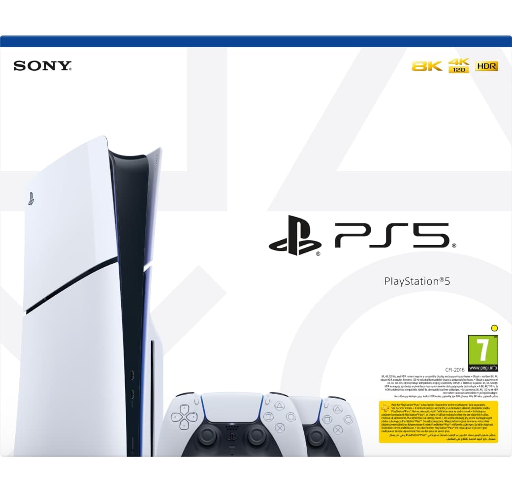 White SONY PlayStation®5 with Disc Drive - 2x DualSense® Wireless-Controller Bundle.3
