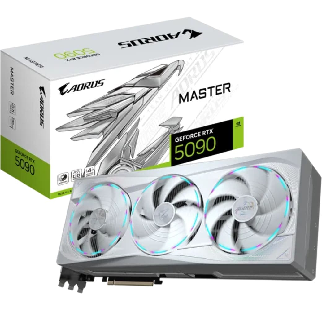 White Gigabyte Gigabyte RTX5090 AORUS Master ICE 32GB GDDR7 grafische kaart.1
