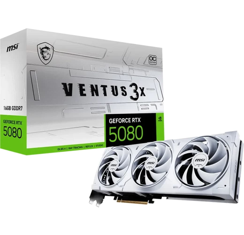 Weiß MSI GeForce RTX 5080 16G VENTUS 3X OC WHITE Grafikkarte.1