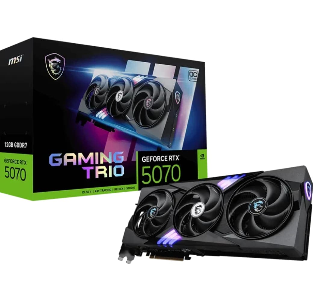 Black MSI GeForce RTX 5070 12G GAMING TRIO OC grafische kaart.1