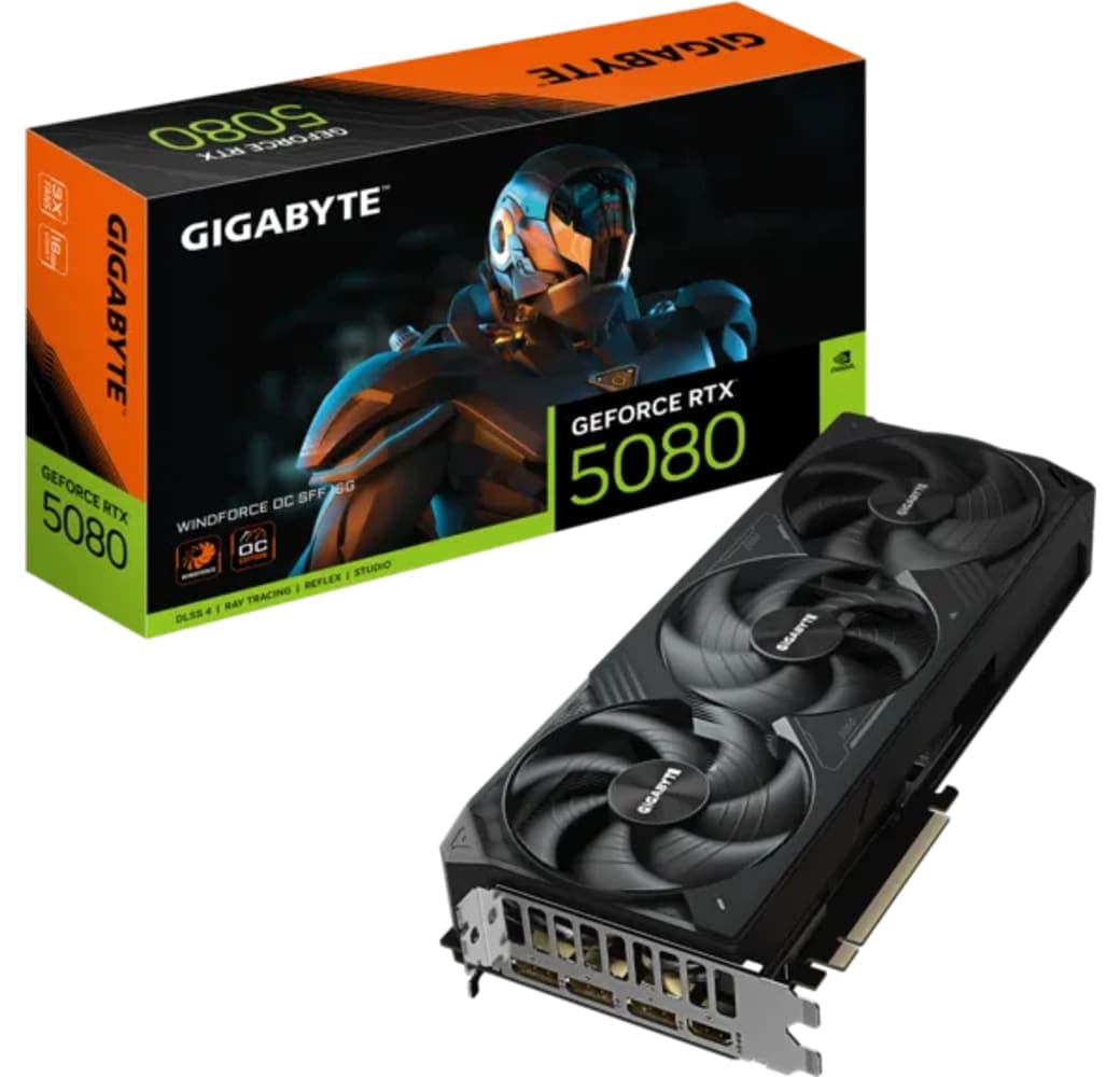 Negro Gigabyte GeForce RTX 5080 Windforce OC 16GB GDDR7 Tarjeta gráfica.1
