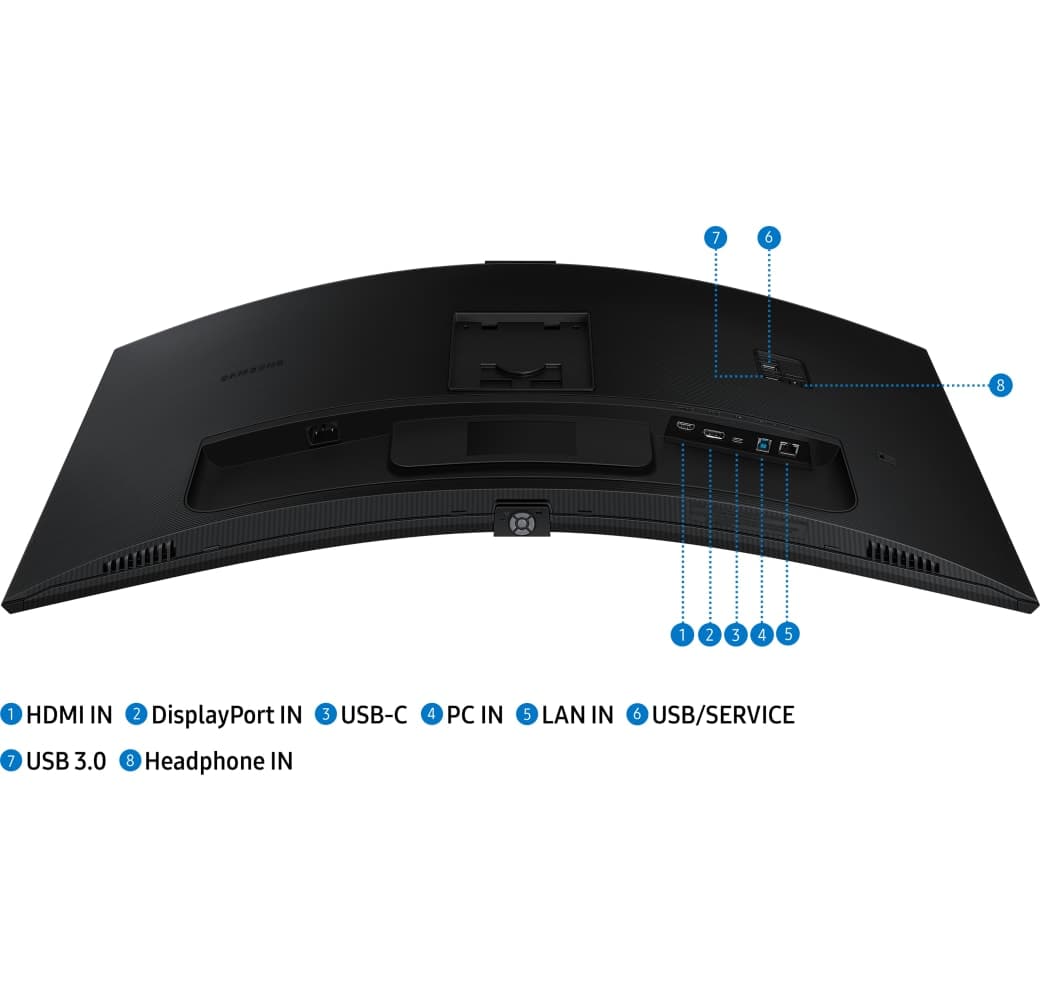 Black Samsung - 34" ViewFinity S6 (34") Ultra WQHD Curved LS34C652VAUXEN.14