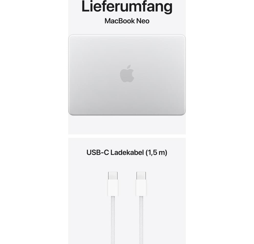 Silber Apple MacBook Neo 13" Laptop - Apple A18 Pro - 8 GB - 512 GB SSD - Apple 5-Core - Deutsch (QWERTZ).6