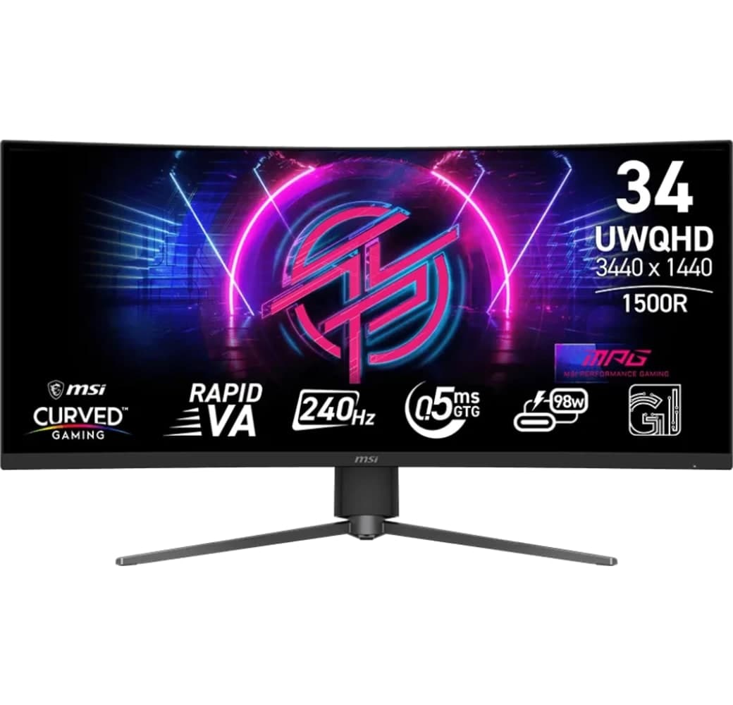 Schwarz MSI MPG 346CQRFDE X24 Display - 34" - UWQHD (3440 x 1440) - 9S6-3DD94M-002.1